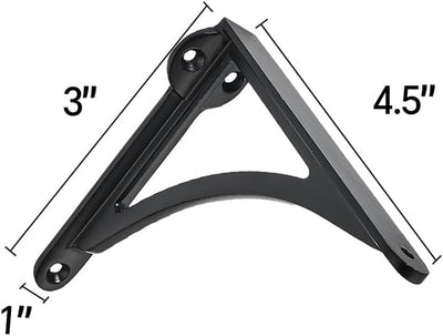 Soportes estante latón sólido 4.5" pack 2 negro mate vintage