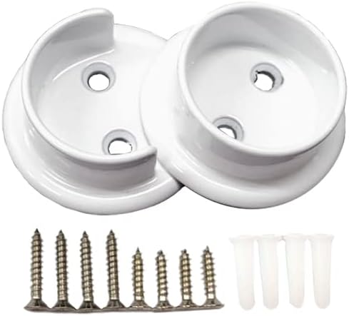 Soportes barra armario metal sólido 1-3/8'' blanco mate
