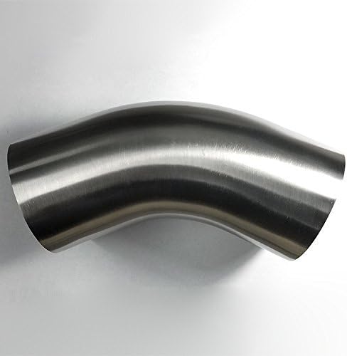 Codo acero inox 3" 45° CLR 4.5" 16GA patas 2" SS304