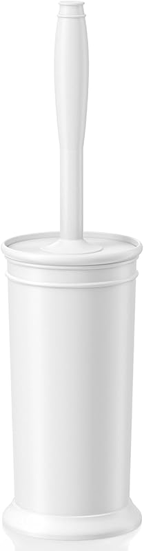 Cepillo inodoro mango largo cerdas duraderas soporte blanco