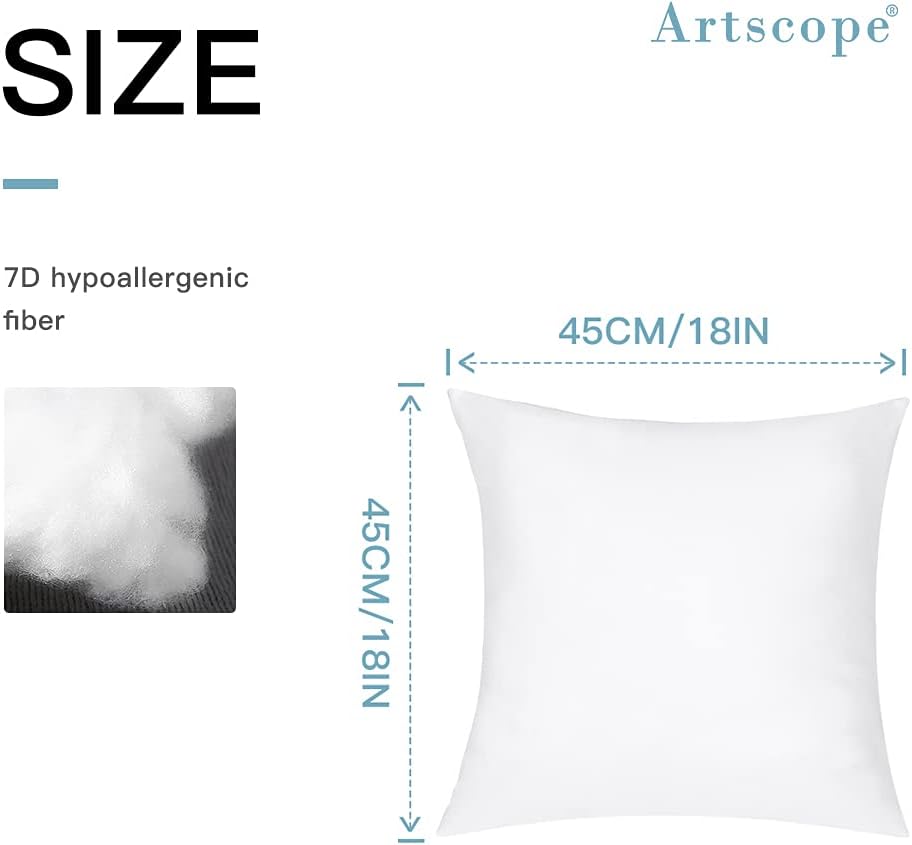 6 Pzas Relleno Almohada 18x18pulg Cuadrada Resiste Agua