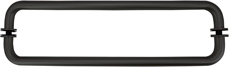Puerta ducha redonda acero inox 18" acabado negro mate