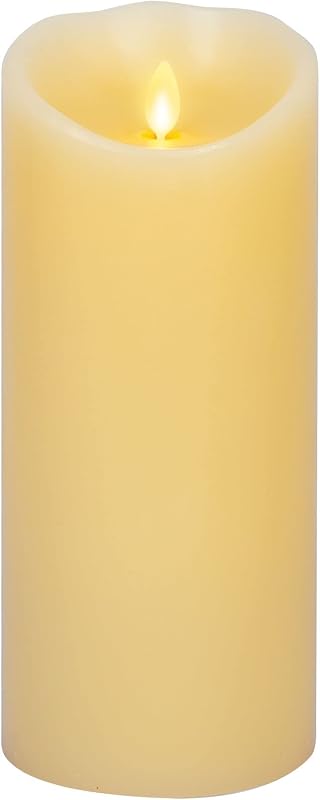 Vela LED sin llama marfil 4x9pulg pilar cera real 1000h