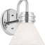 Aplique pared 1 luz 7.25pulg cristal opalo cromo