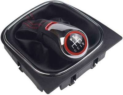 Pomo palanca cambios piel cromada VW Golf 5-6 A5 Mk5 04-08