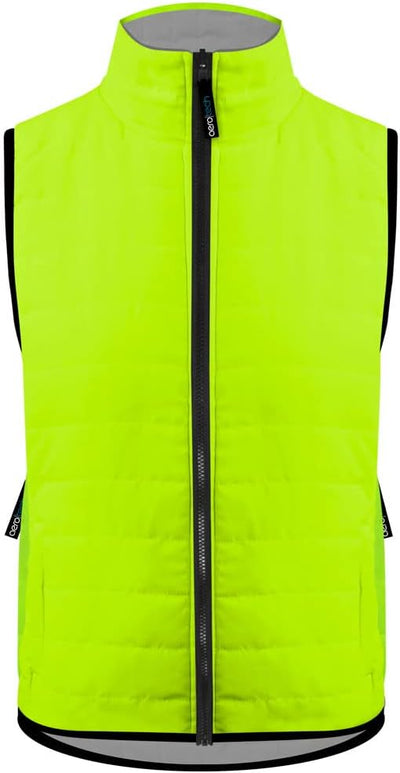 Chaleco ciclismo reversible seguridad amarillo reflectante