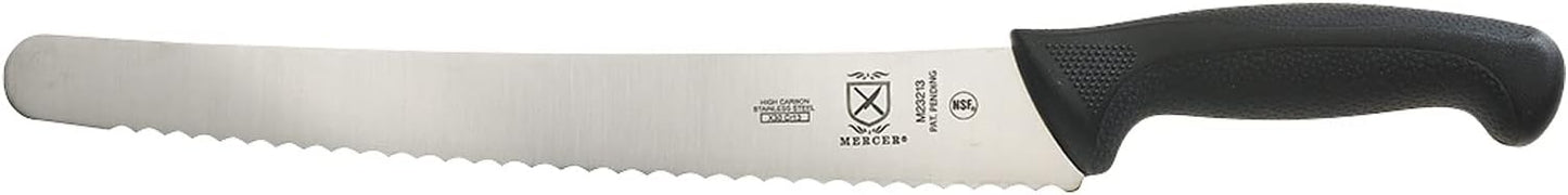 Cuchillo pechuga mango negro borde ondulado 12pulg