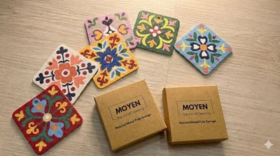 Esponjas pulpa madera patrón floral para limpieza