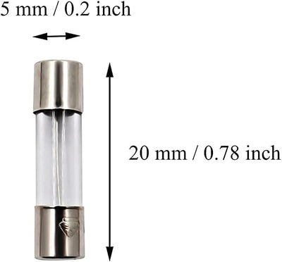 10 Fusibles F3AL 3A 250V Vidrio 0.2x0.78pulg