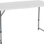 Mesa rectángulo plegable ajustable 1,22m blanco
