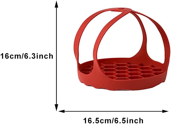 Eslinga de olla a presión cesta de silicona para hornear 6.5 pulgadas roja