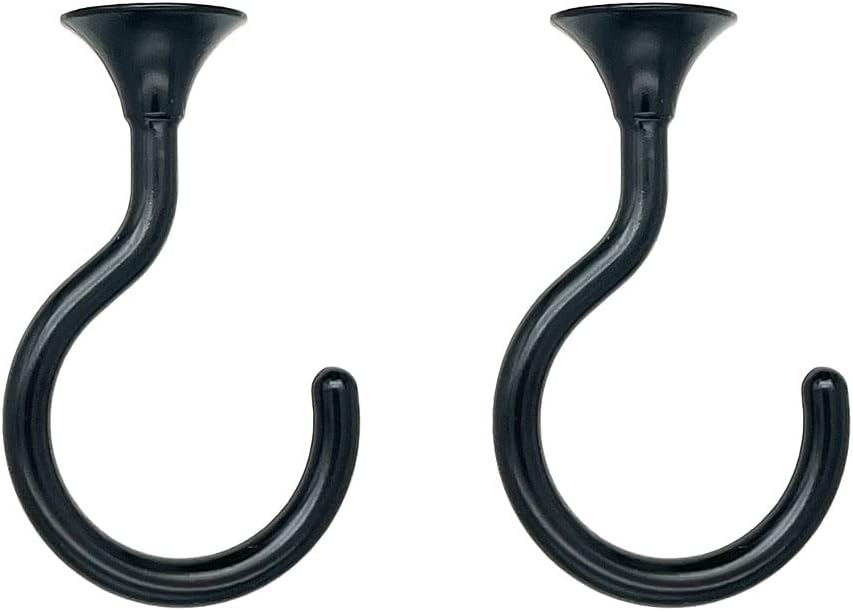 Ganchos techo para plantas colgantes 2 set negro