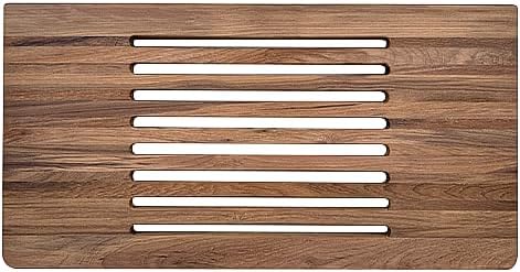 Banco ducha plegable madera teca pared 30pulg ranuras