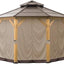 Cortina poliéster 8 paneles cenador 13x13ft marrón
