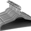 50 Perchas Terciopelo Flocado con Ganchos Inox Gris