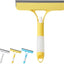 Herramienta limpieza ventanas con spray escobilla cepillo amarillo