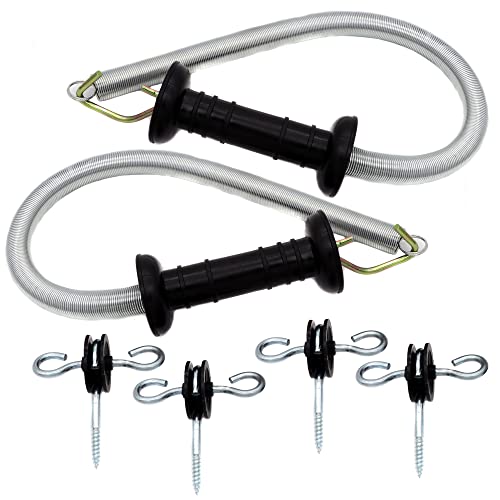 Set 2 manijas puerta resorte valla eléctrica negro