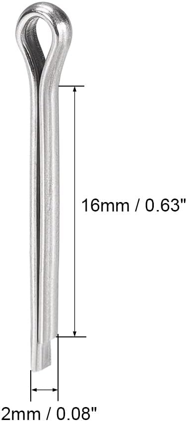 Pasador chaveta dividido acero inox 304 2 puntas plateado 30uds