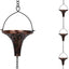 Cadena lluvia exterior 9.7ft 10 copas embudo metal marrón