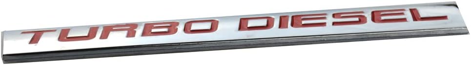 Emblema metal cromado Turbo Diesel letras rojas