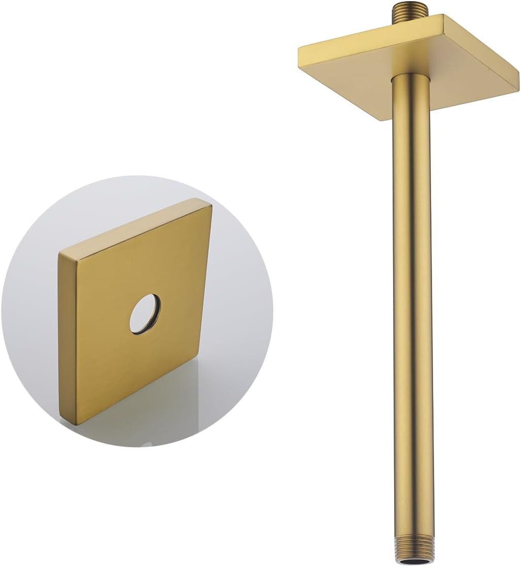 Cabezal ducha acero inox 12pulg bronce champán pared