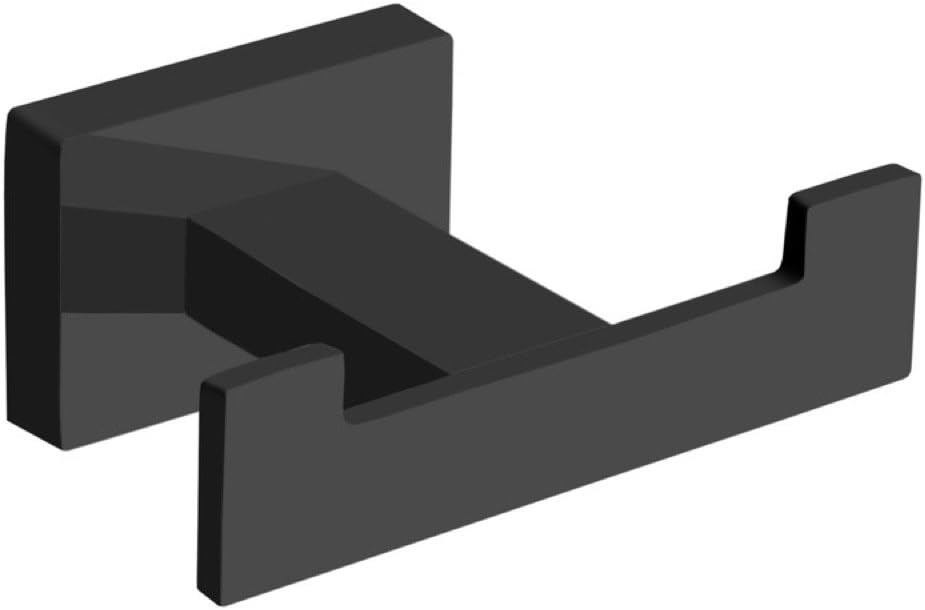 Gancho para Baño Negro Mate de Acero Inox Resistente