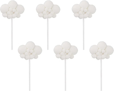 10 Pzas Decoración Nubes Felpa Cupcakes Boda Baby Shower Blanco