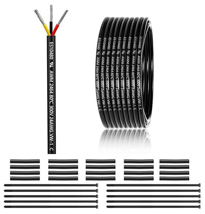 Cable eléctrico 24/3 hilos 50ft para iluminación LED