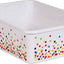 Cubo almacenamiento plástico confeti