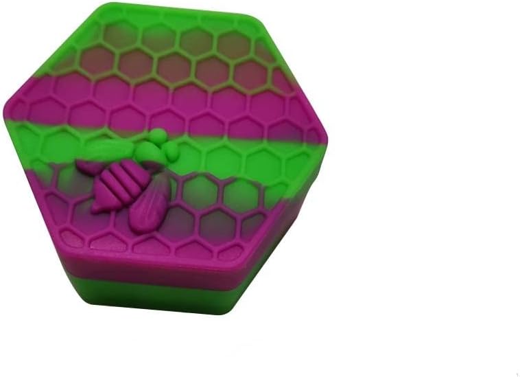 Contenedor silicona hexagonal 0.88oz con soporte púrpura