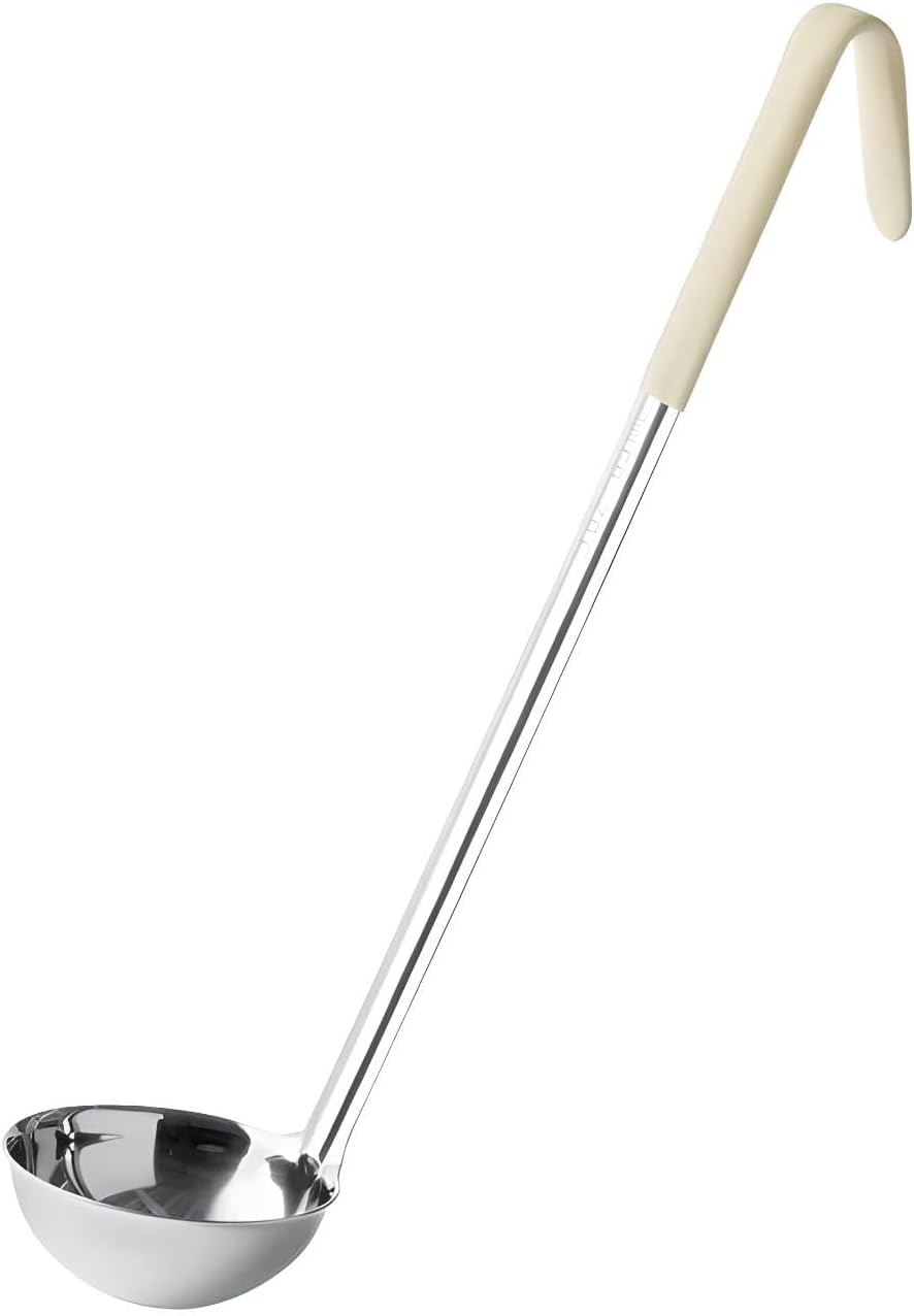 Cucharón acero inox 13pulg mango PVC apto lavavajillas