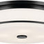 Luz empotrada 18" cristal opalo grabado negro bronce