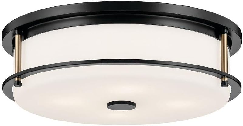 Luz empotrada 18" cristal opalo grabado negro bronce