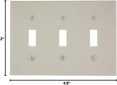 Placa pared interruptor palanca 3 ventanas termoestable