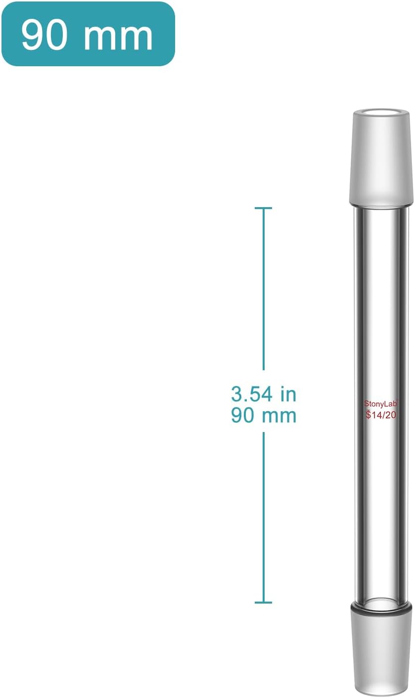 Adaptador vidrio borosilicato 3.543pulg 14/20 laboratorio