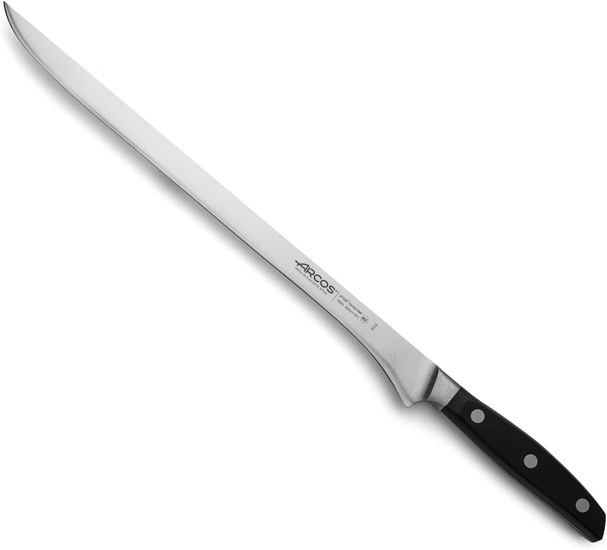 Cuchillo trinchar acero inox 12pulg mango ergonómico negro