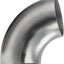 Codo escape 4.5" 90 grados coche plateado