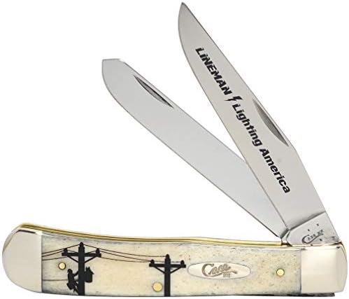 Navaja bolsillo American Lineman Natural Bone 4.125"