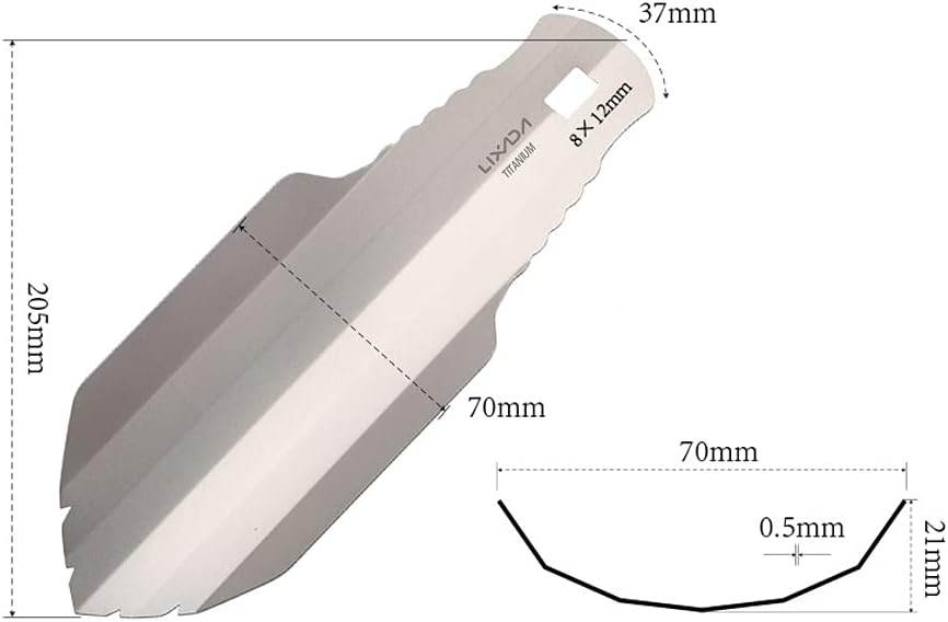 Pala titanio camping ultraligera 1.2oz