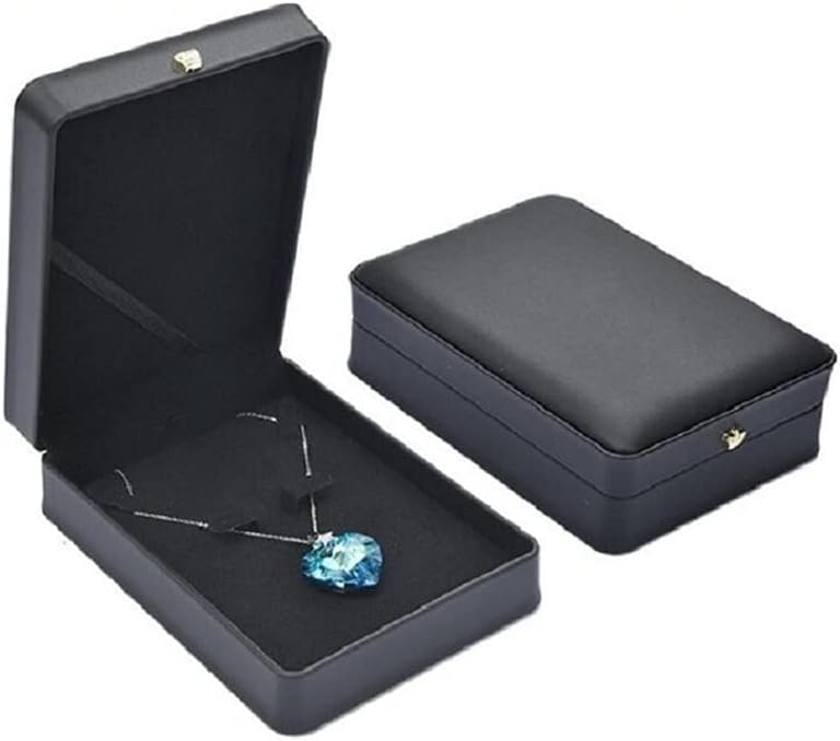 Conjunto joyas boda caja cuero collar pendiente anillo