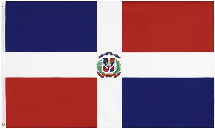 Bandera República Dominicana 3x5ft con ojales latón
