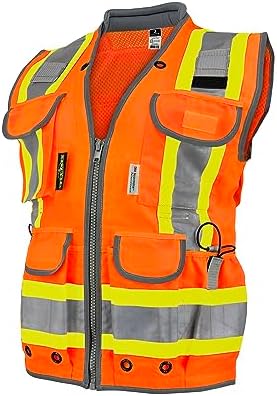 Chaleco ingeniero dos tonos tejido pesado color naranja S