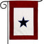 Bandera jardín estrella azul apliques militares