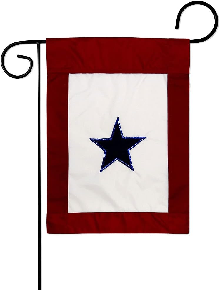 Bandera jardín estrella azul apliques militares