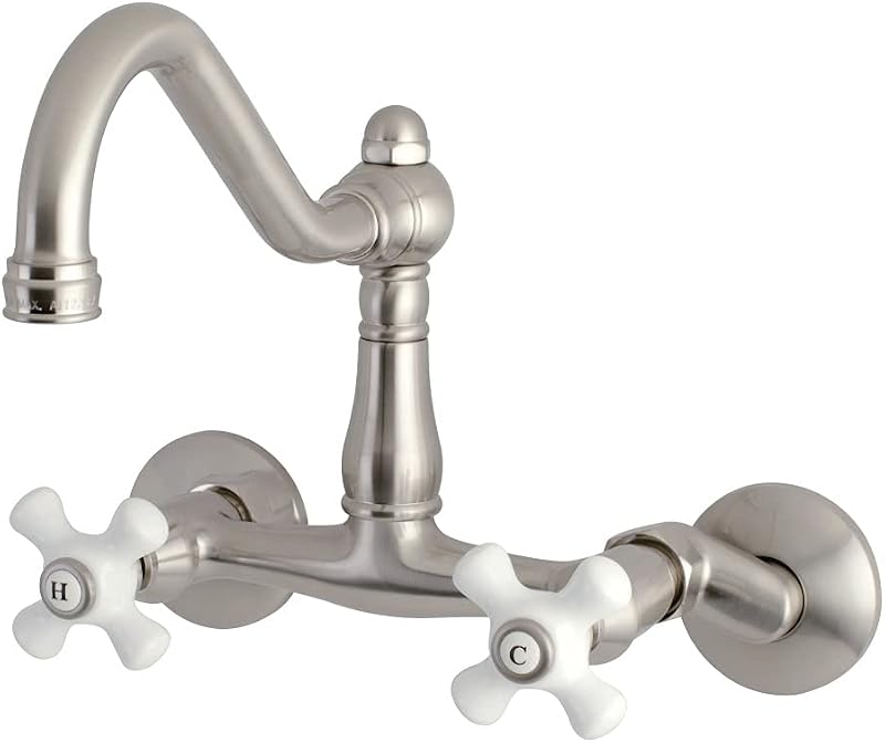 Grifo cocina vintage níquel cepillado 8.5x8x6"