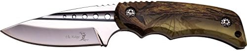 Cuchillo fijo acero inox 7pulg ranura sangre mango aluminio