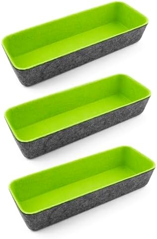 Contenedor fieltro 10.5x3.5" pack 3 color verde