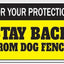 Letrero aluminio texto inglés Stay Back 10"