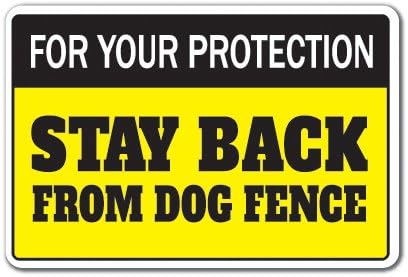 Letrero aluminio texto inglés Stay Back 10"