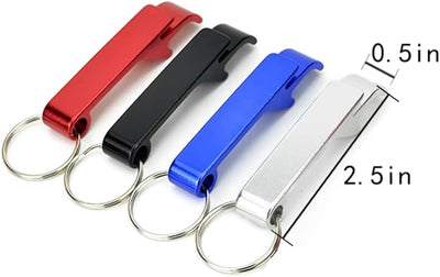 4 Abridores Botella Coloridos Llavero Metal Práctico